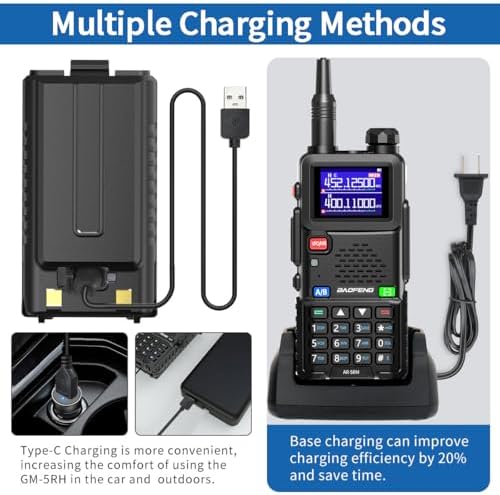 Baofeng Radio Ham Radio Handheld UV-5R Upgrade Long Range Rechargeable AR-5RM...