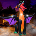 SEASONBLOW 12FT Halloween Inflatable Fire & Ice Dragon Outdoor Decoration