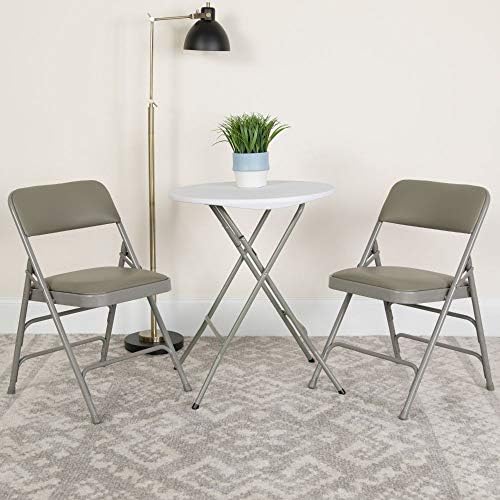 Flash Furniture Hercules Metal Folding Chair, Gray, 4-Pack