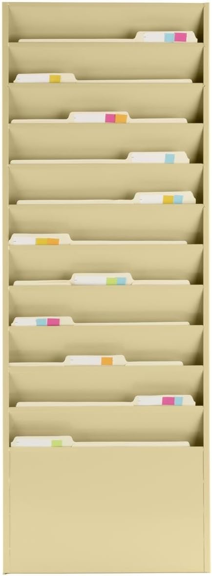 Durham Displays2go Hanging File Folder Rack with 11 Tiered Pockets