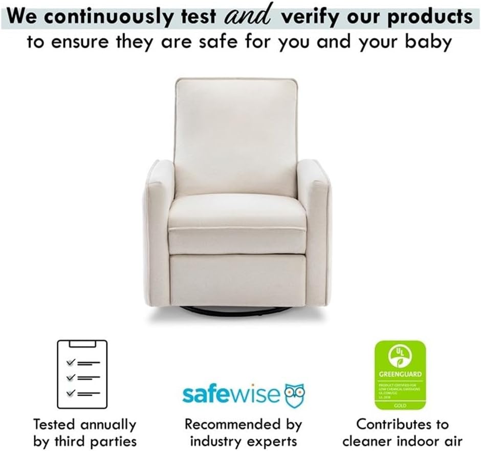 DaVinci Penny Swivel Glider Recliner, Performance Cream Eco-Weave