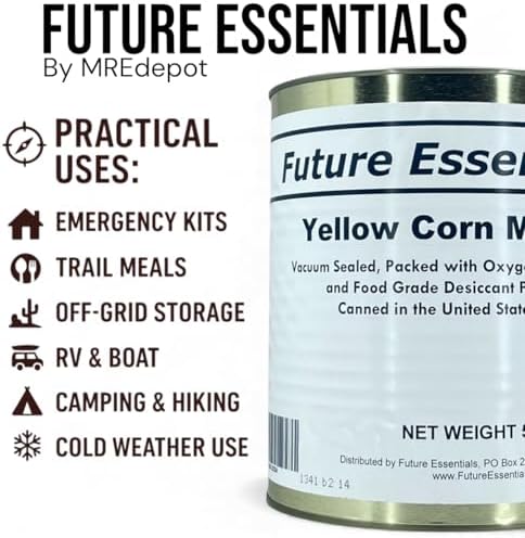Future Essentials Yellow Corn Meal – #10 Size Can, 30-Year Shelf Life