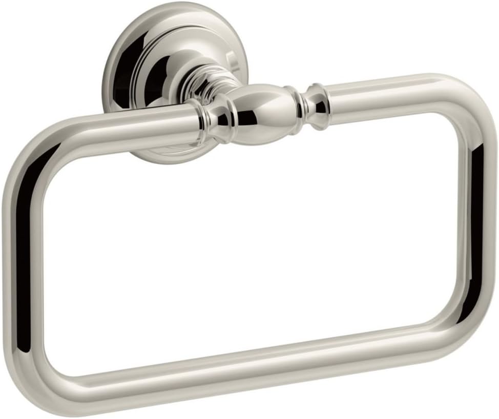 KOHLER 72571-Sn Artifacts Towel Ring, Vibrant Polished Nickel
