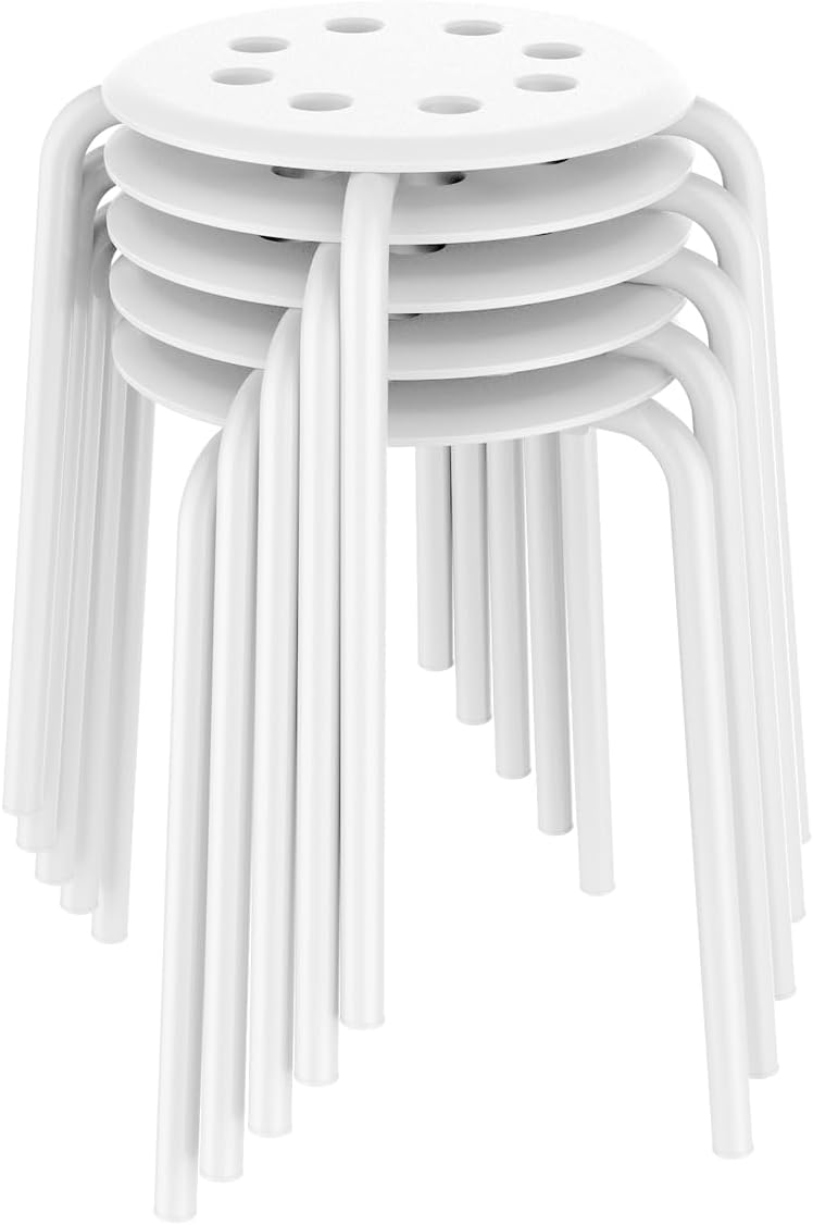 Yaheetech 17.3in Portable Stacking Stool, Set of 5, Black