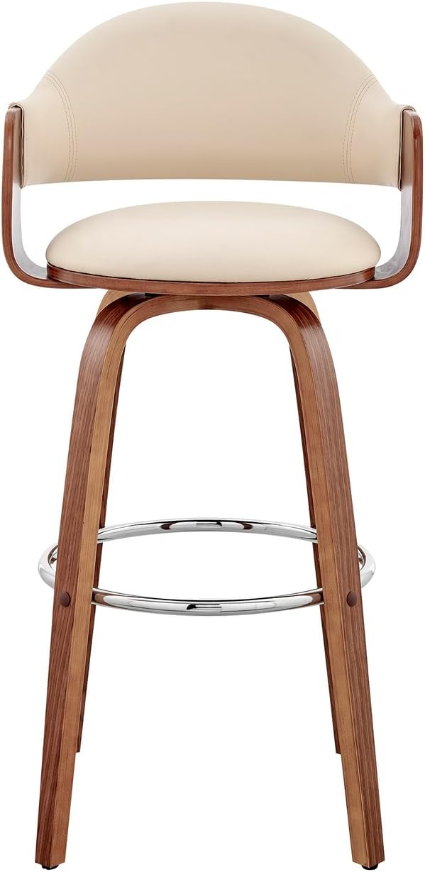 Armen Living Daxton Mid Century Modern Swivel Bar Stool for Kitchen Island Co...