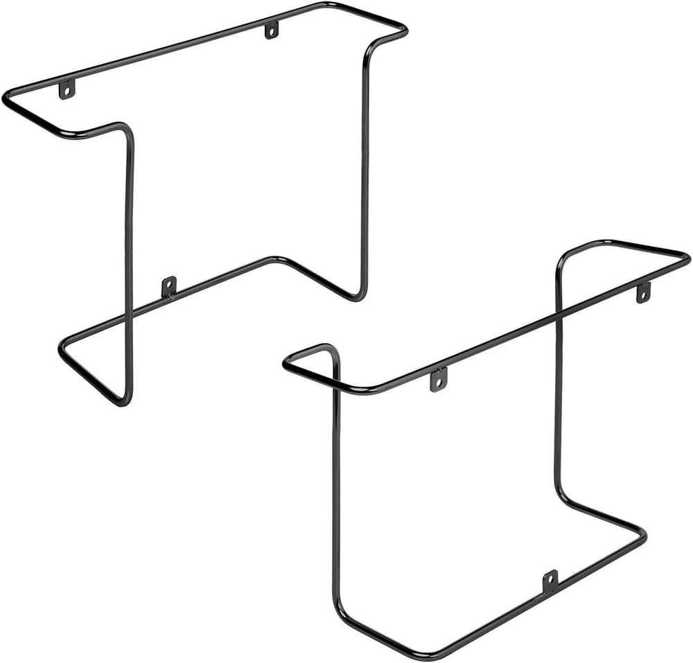 MyGift 2 Pack Vinyl Record Wall Mount Holder Black Metal Display Shelf