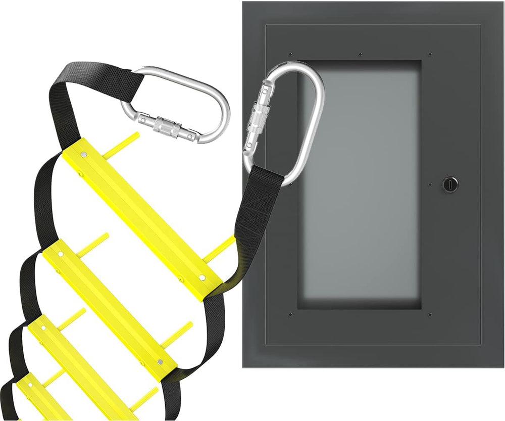 Wall Mounted Fire Escape Ladder 2 Story 13ft - Fire Ladder for Homes Include ...