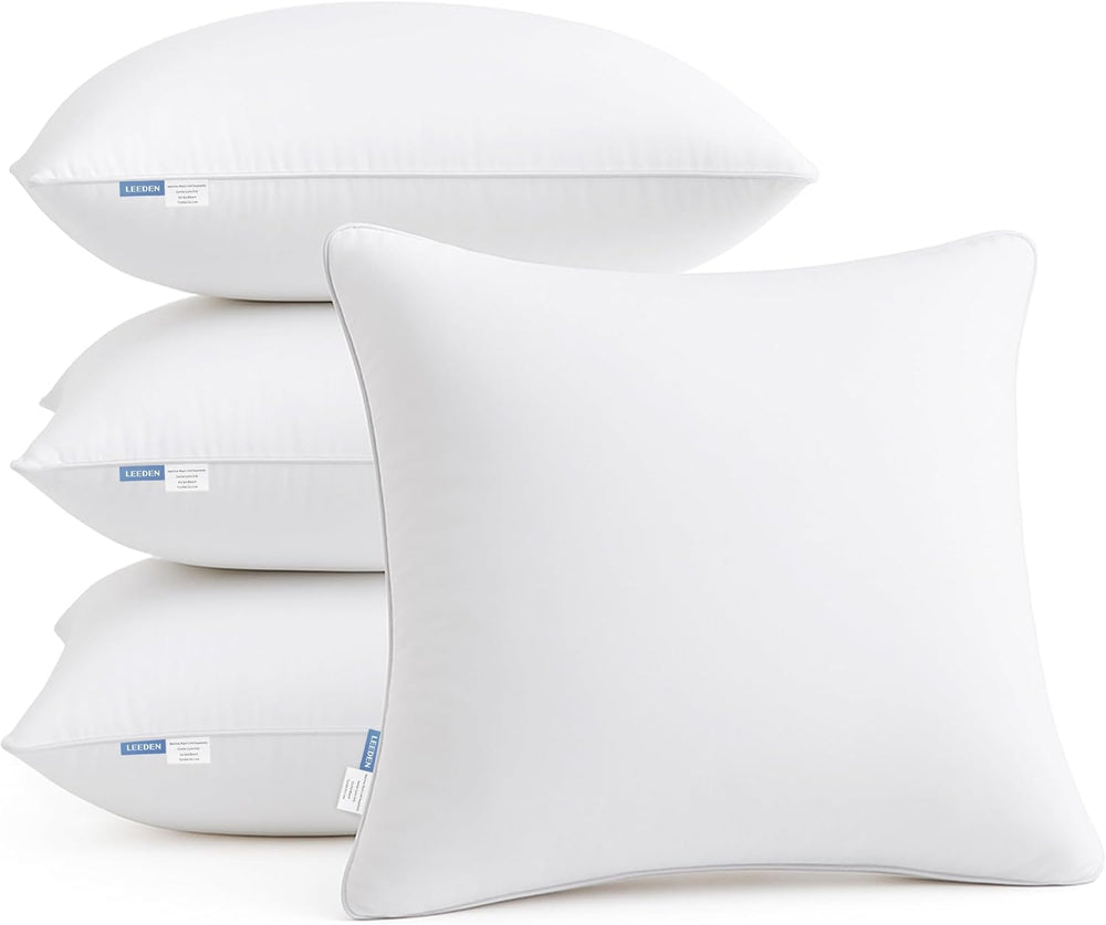 Leeden 22x22 Throw Pillow Inserts Set of 4-100% Cotton Cover