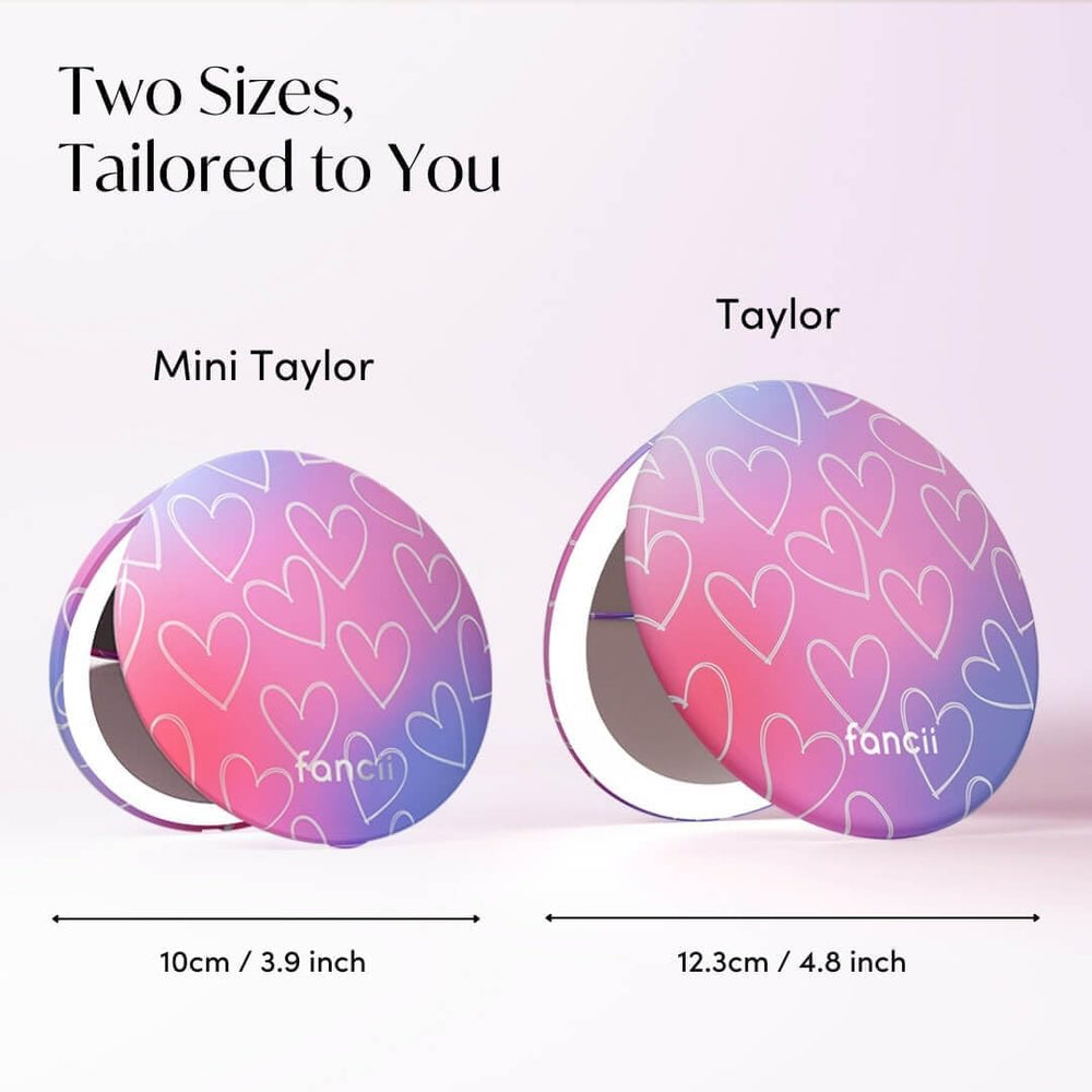Fancii Mini Taylor Compact Magnifying Mirror with LED Light, 10x/1x, Recharge...