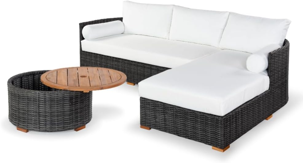 SAFAVIEH Couture Collection Anguilla Dark Grey Faux Wicker Indoor/Outdoor Sto...
