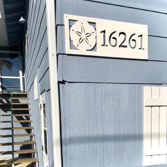 Horizontal Sand Dollar Address Sign, Weatherproof PVC House Numbers, Outdoor ...