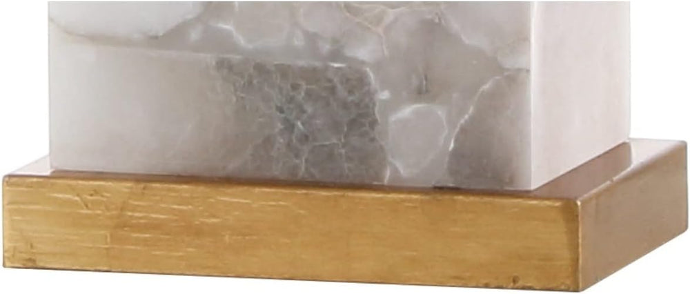 JONATHAN Y Elizabeth Alabaster Nightlight Lamp 27.5", White/Gold Painting