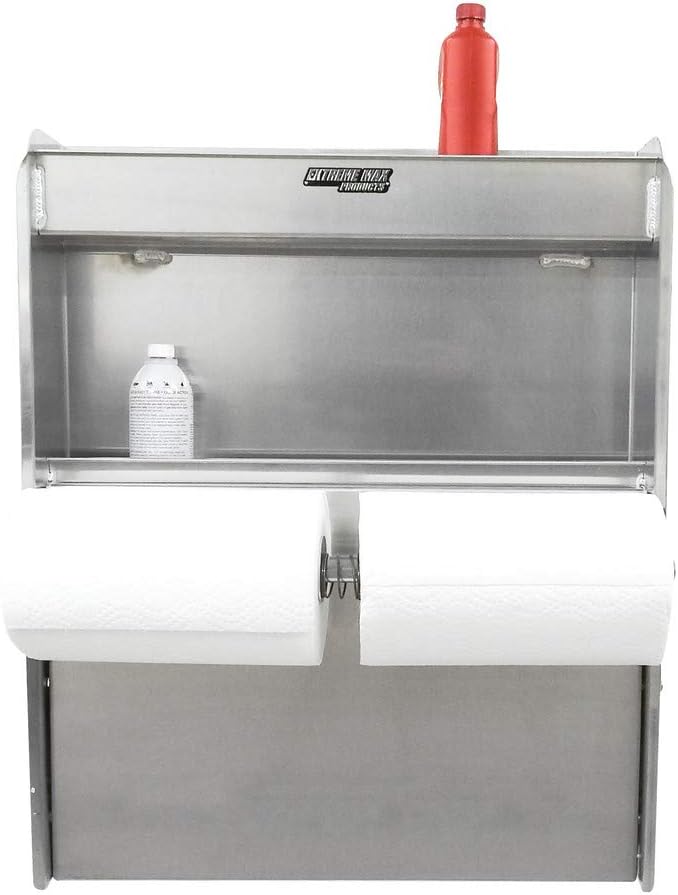 Extreme Max 5001.6049 Aluminum Work Station Storage Cabinet w/ Flip-Out Work ...