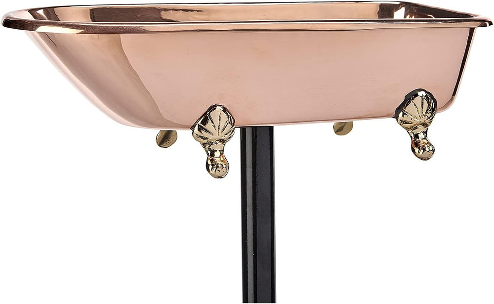 Pure Copper Bird Bath, Featuring Clawfoot Bathtub Design - Polished Copper by...