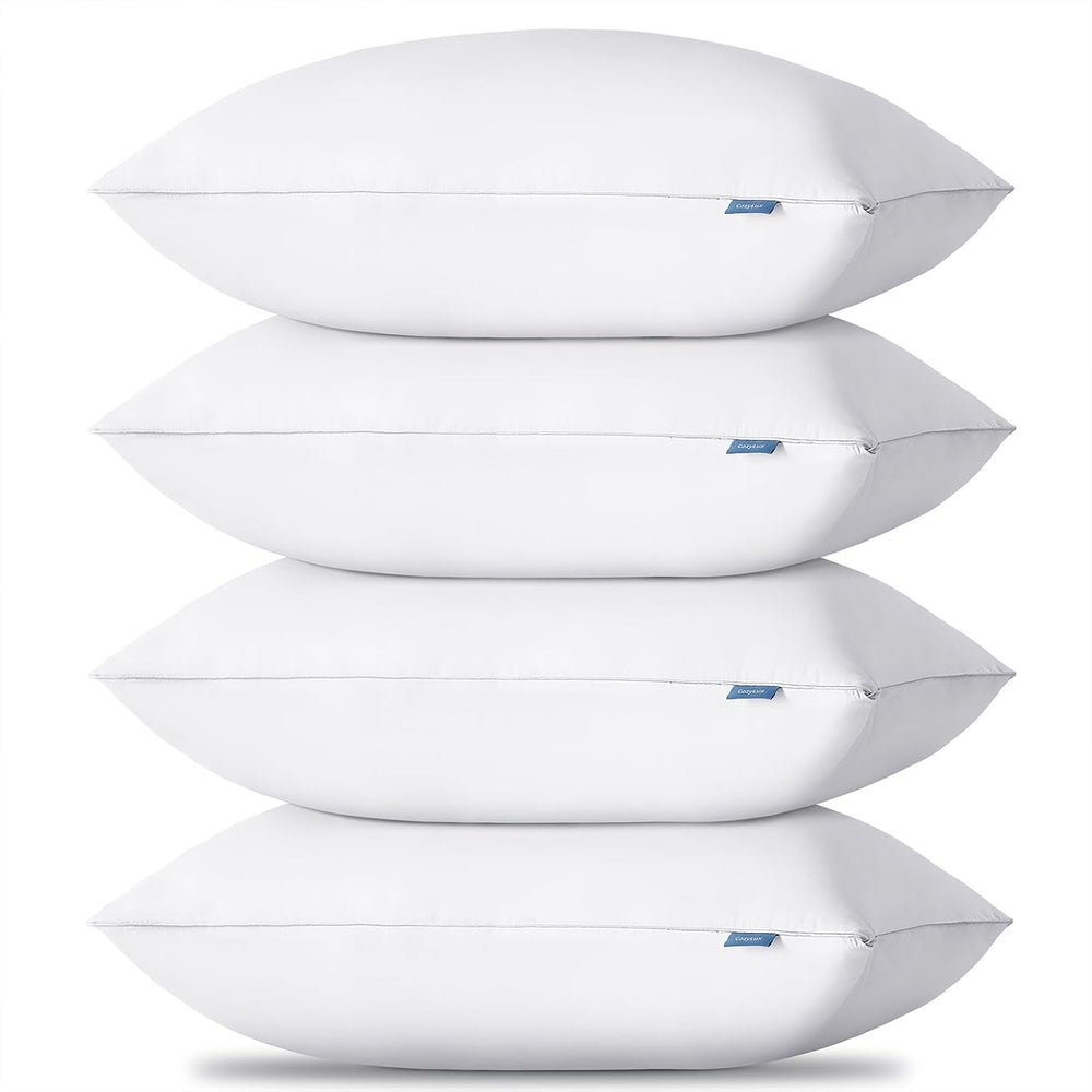 CozyLux Bed Pillows King Size Set of 4, 19" x 34", Medium Support