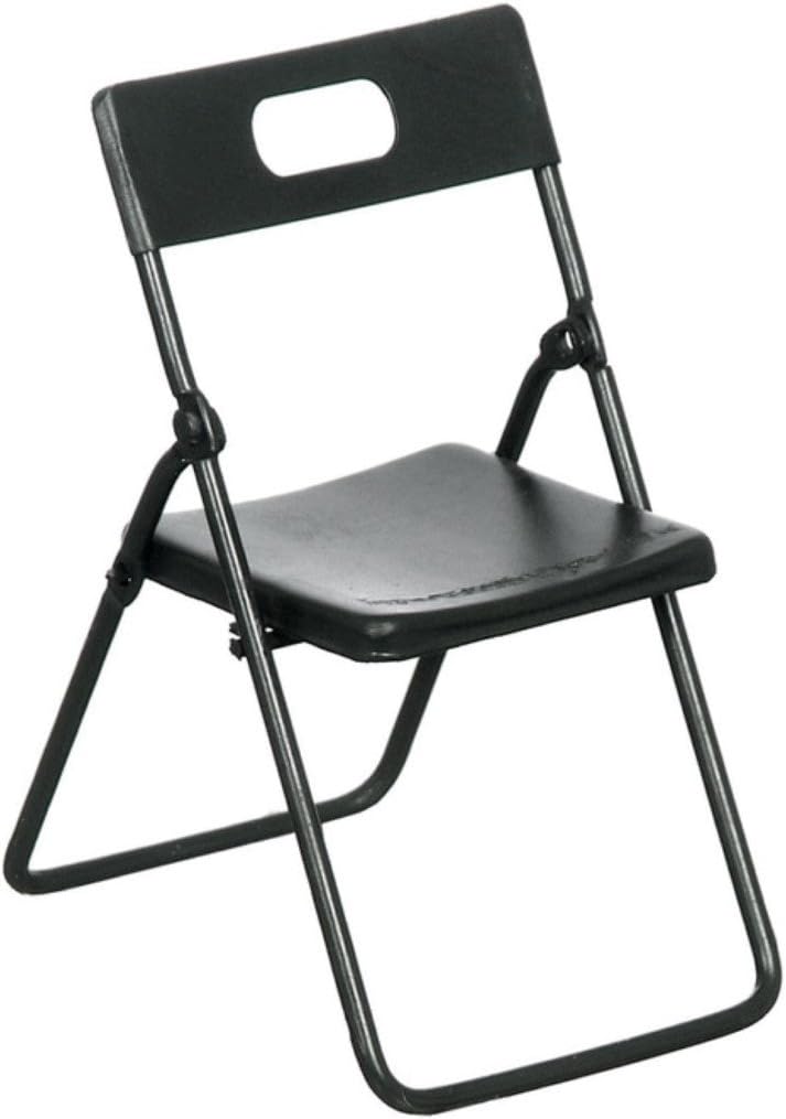 Aztec Imports, Inc. Dollhouse Miniature 5-Pc. Black Metal Folding Table & Chairs Set