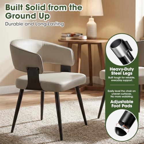 Dining Chairs Set of 4, Modern Faux Leather Kitchen Chairs