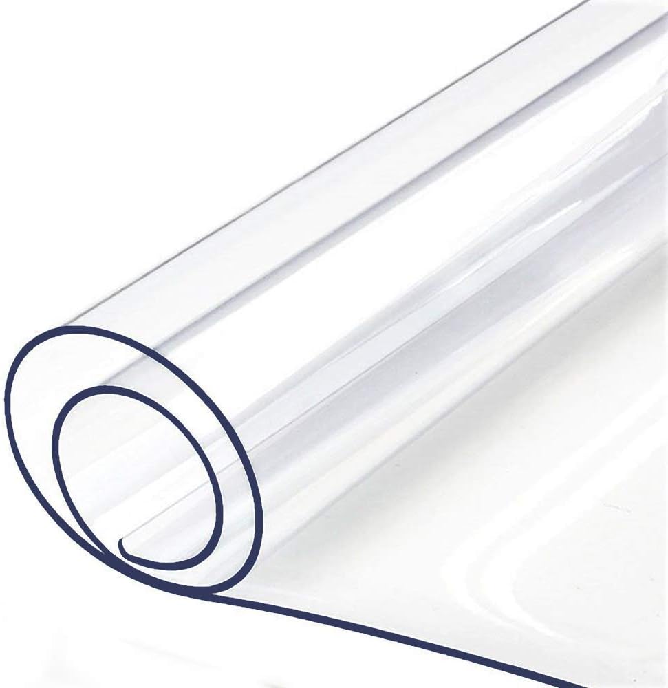 Coffee Table Protector Multi-Size Eco Thick Clear Plastic Tablecloth Cover PV...