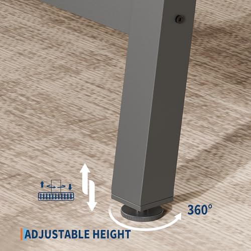 GarveeHome Industrial Dining Table for 8-10 People, 86.61" Long Kitchen Table with Sturdy Metal Frame, Rectangular Counter for Dinner, Kitchen, Dining Room (Grey Walnut, 87" Non-extendable)