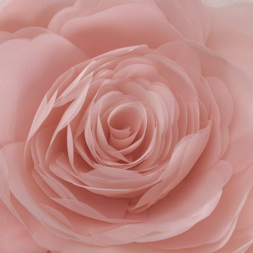 JWH 3D Flower Throw Pillow Cover with Insert, 14 Inch, Peach Pink