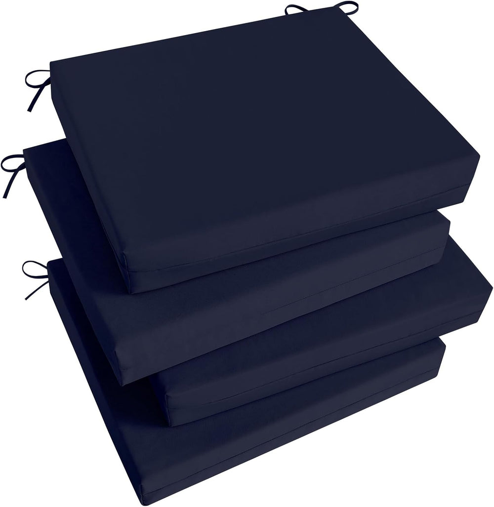 Basic Beyond Outdoor Chair Cushions Set of 4, Square Corner Outdoor Cushions ...