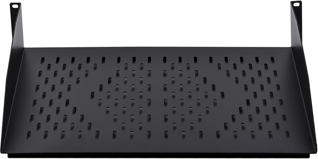 RackPath 2U Cantilever Universal Rack Shelf - 14in Deep – Rackmount Shelf for 19’’ AV/Network Equipment Racks – 55lbs Capacity - 2 Pack