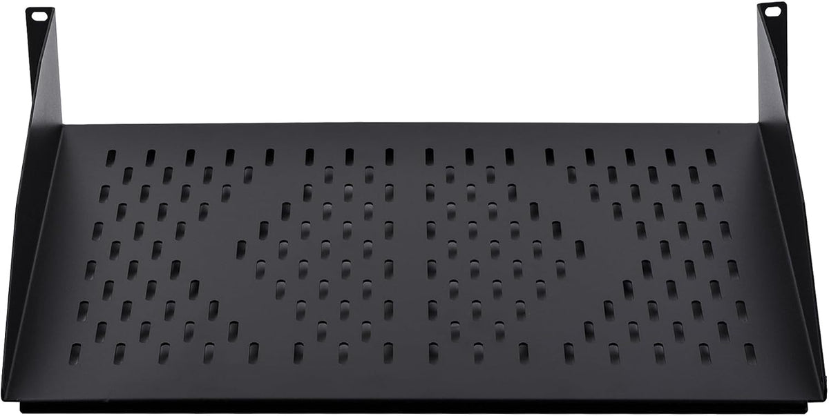 RackPath 2U Cantilever Universal Rack Shelf - 14in Deep – Rackmount Shelf for 19’’ AV/Network Equipment Racks – 55lbs Capacity - 2 Pack