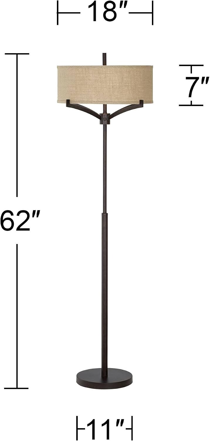 Tremont 62" Tall 2-Light Floor Lamp with Burlap Shade