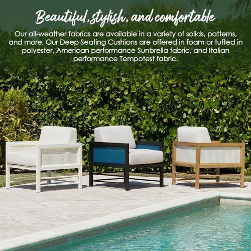 RSH DECOR: Deep Seating Chair Cushion Set | 24” x 24” x 4" Seat | All-We...