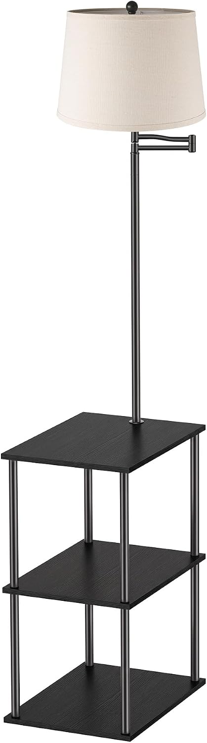 Swing Arm Floor Lamp with Table, Nightstands End Side Table for Living Room