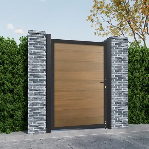 Mondaria Wood Plastic Composite Gate for Privacy Fence 6ft(H)*4ft(W), Fence G...