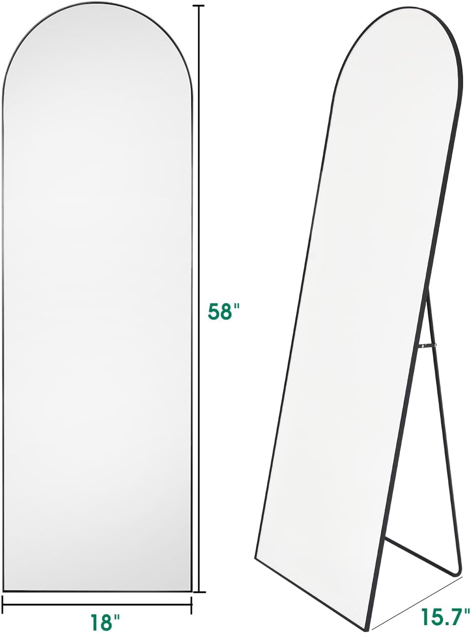 BEVERDY Arched Full Length Mirror - 18"58" Standing Mirror with Sta...