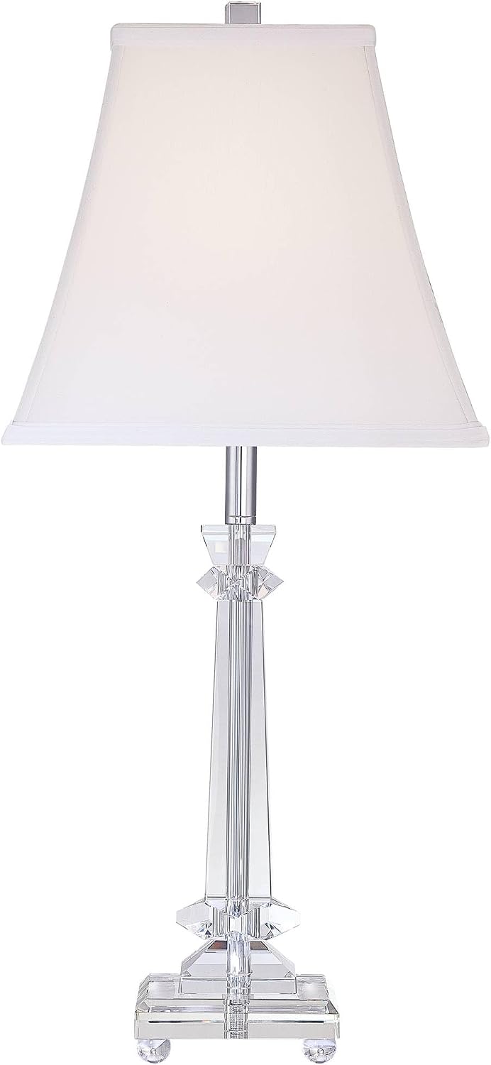 Sannes 25" High Table Lamps Set of 2 Crystal Column Traditional Modern