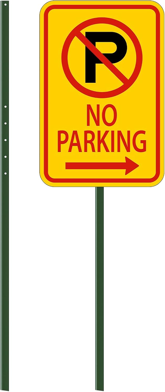 Yaocom 2 Pcs 4 ft Steel Sign Post, Green Coated Stakes for Parking Road