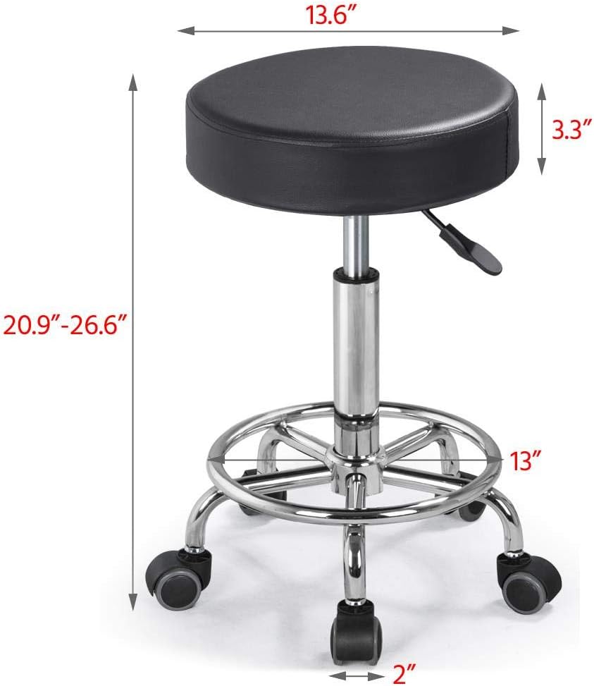 Yaheetech Aluminum Folding Massage Table with Stool Height Adjustable Black