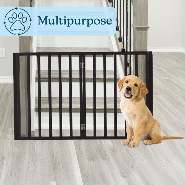 Pet Gate - 4-Panel Indoor Foldable Dog Fence for Stairs, Hallways, or Doorway...