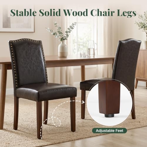 Dining Chairs Set of 2, PU Leather Kitchen Chair for Living Room