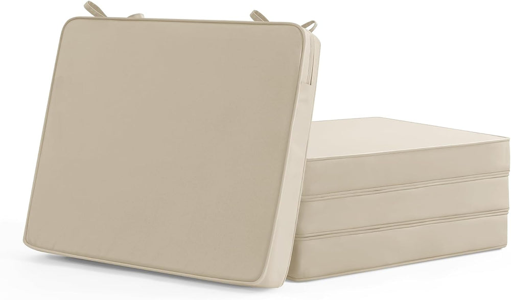 Outdoor Chair Cushions Set of 4: Waterproof & Color Fastness Seat Cushion...
