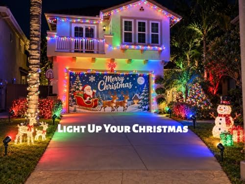 Halloween & Christmas Outdoor Spotlight, 6500K Cool White LED Landscape Lighting with 4 Lenses (RGB Purple), IP67 Waterproof, 120V Plug-in for Yard, Garden Tree Holiday Decor(2 Pack, Green)