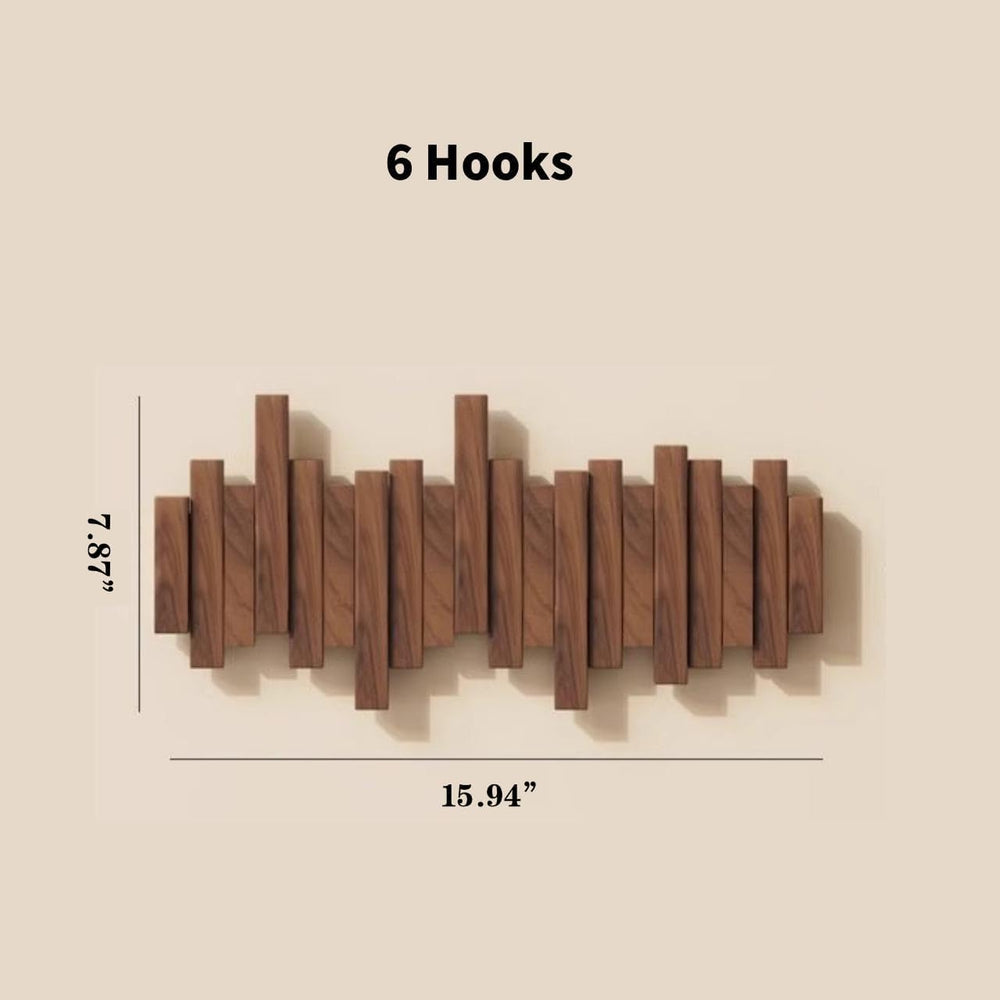 Piano Coat Rack Wall Mount, Wooden Magnetic Wall Hooks with Flip-Down Design,...