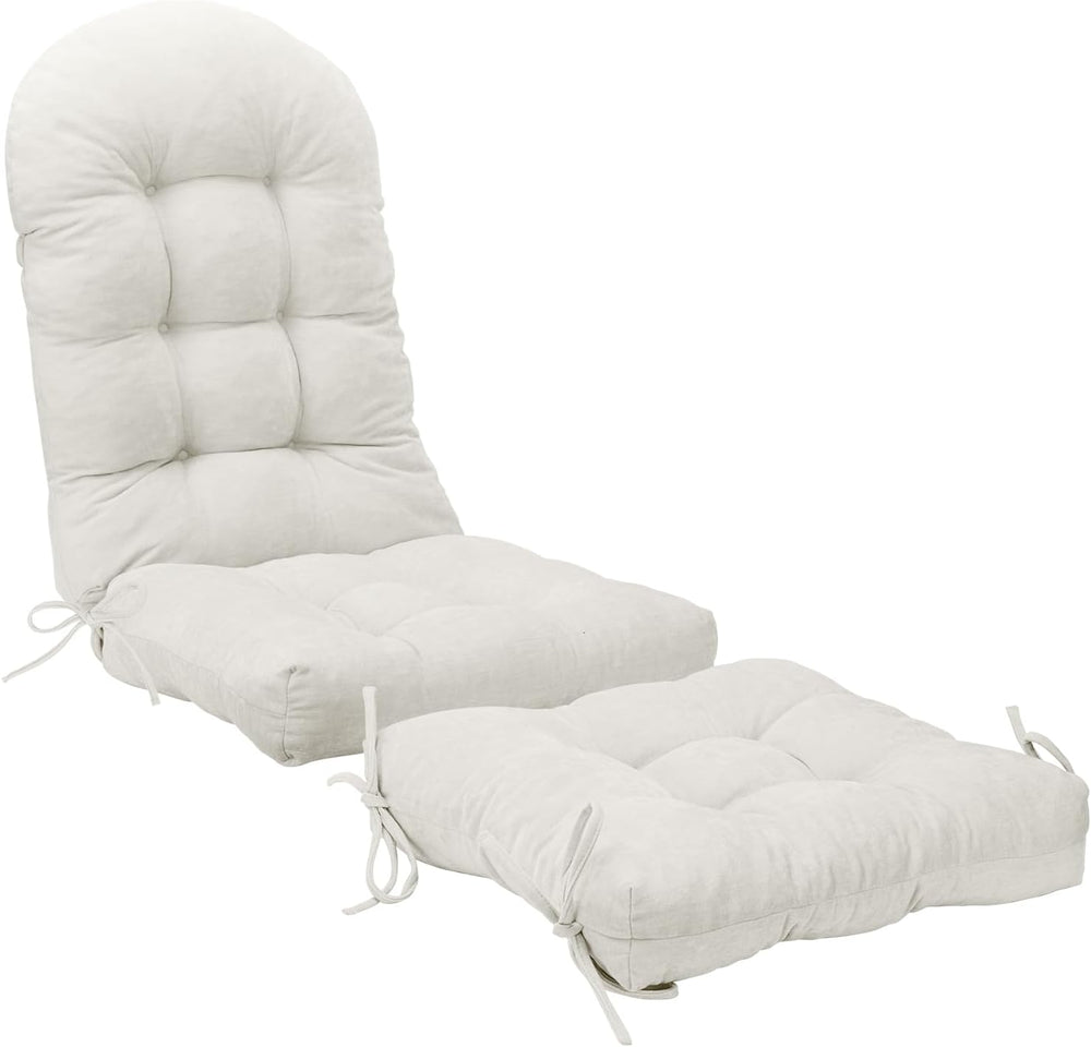 Rocking Chair Cushion Set, Ottoman Cushion Included,White