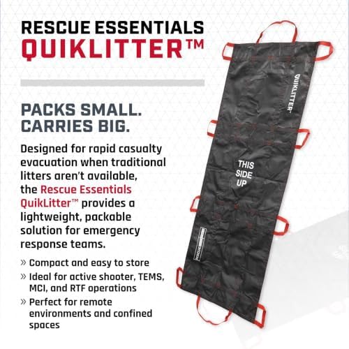 Rescue Essentials Public Access QuikLitter Stretcher 500 lb Rated, 1 Pack