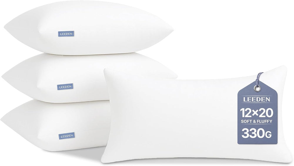 Leeden 12x20 Throw Pillow Inserts Set of 4, Lumbar Pillow Inserts for Couch