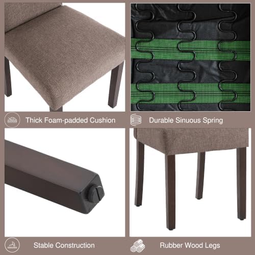 Upholstered Dining Chair Modern Stylish Kitchen Diner Fabric Set of 4