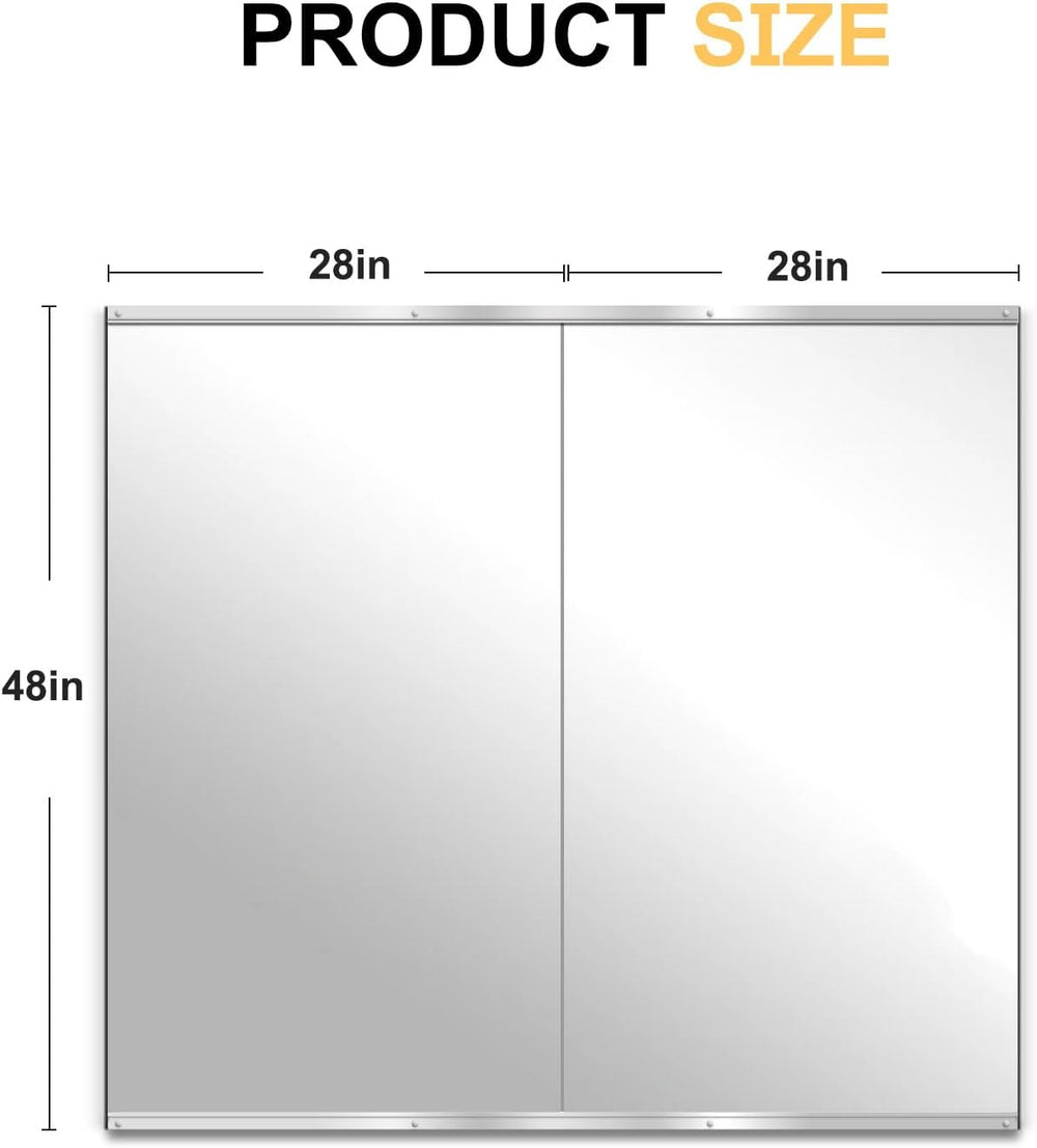 Home Gym Mirror for Wall, 48"x28"x2PCS, Workout Mirrors for Home Gym