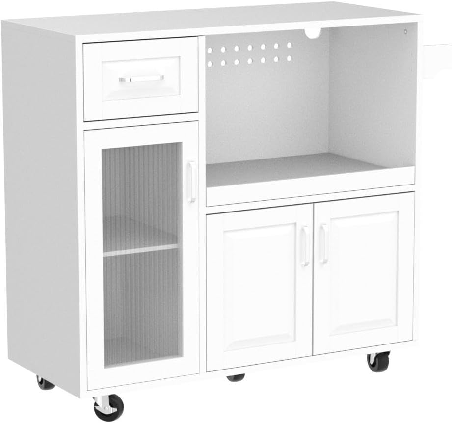 PHI VILLA Microwave Stand Cart with Wheels