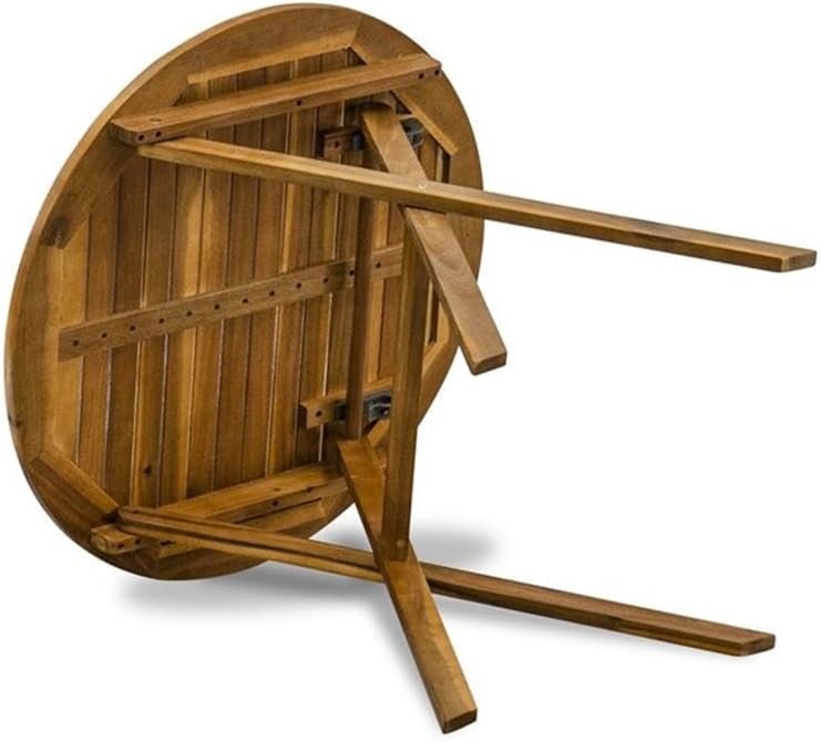 East West Furniture BMNTDNA Patio Furniture Outdoor Acacia Wood Round Coffee ...