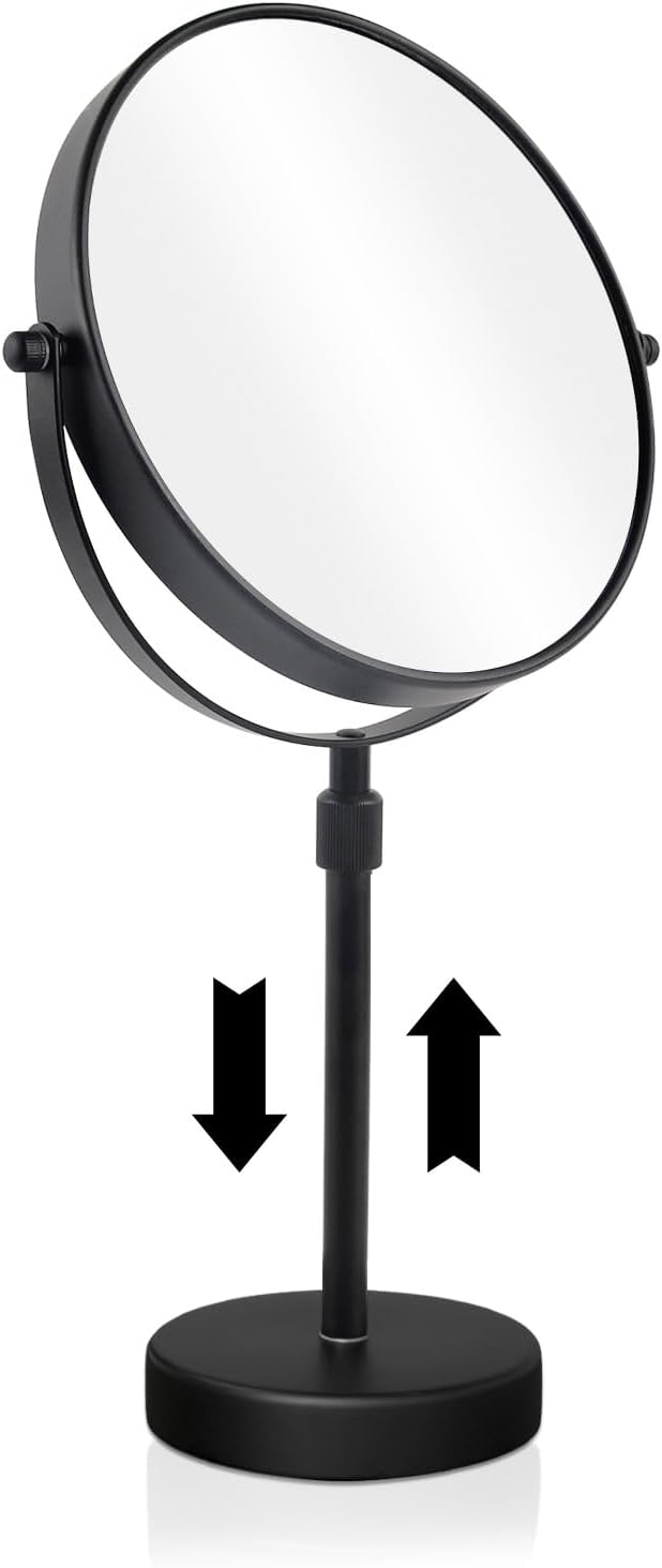 Nicesail Adjustable Makeup Magnified Mirror Matte Black 10X 15 L x 9" W