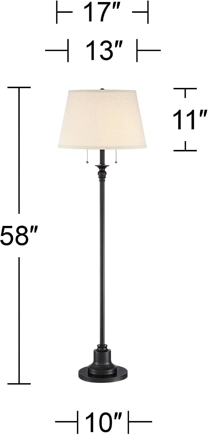 Possini Euro Design Spenser 58" Tall Oiled Bronze Traditional Floor Lamp