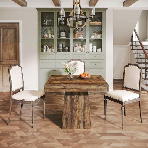 Tribesigns Square Dining Table for 4, 31.5" Farmhouse Small Kitchen Table